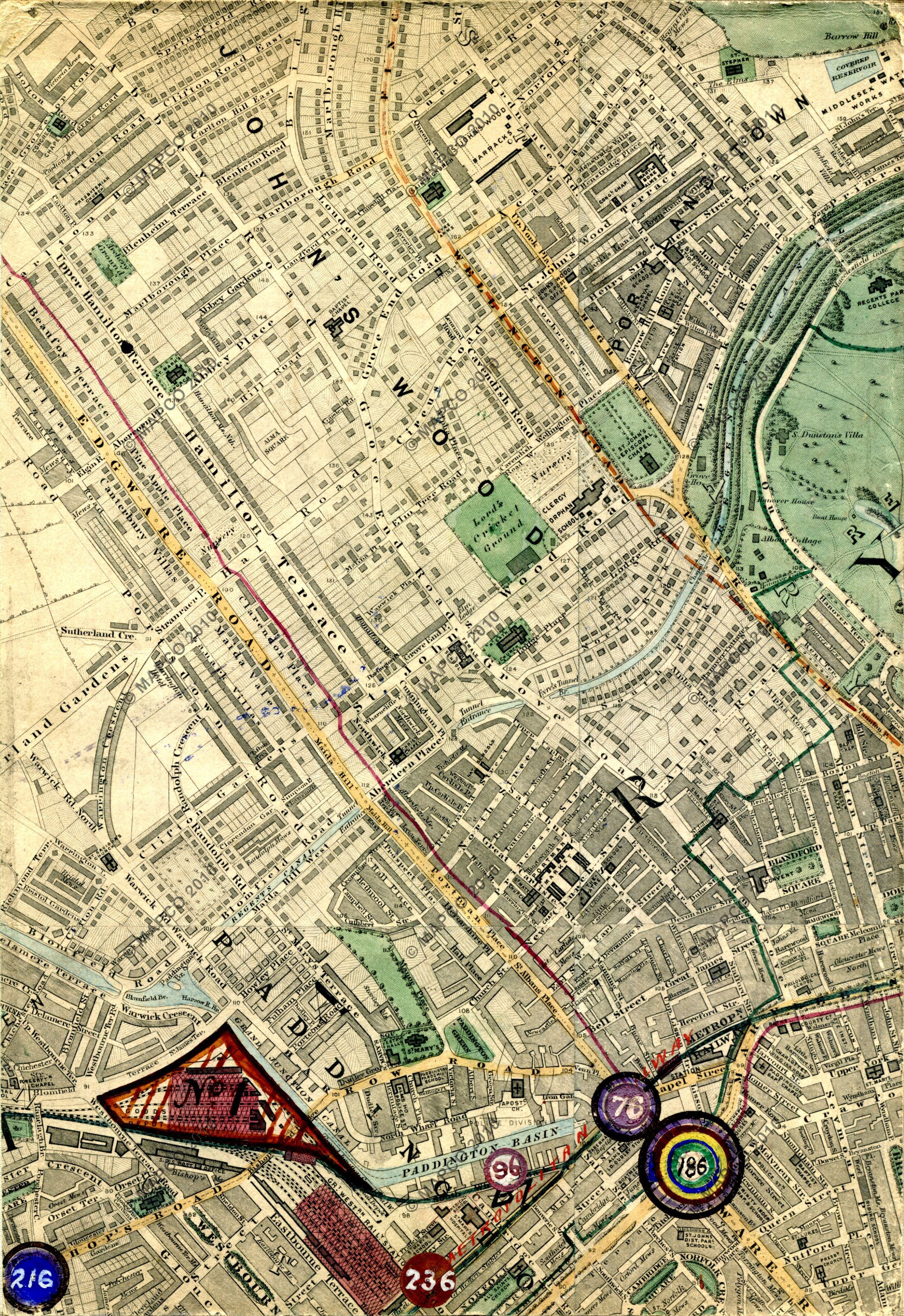 Stanford’s Library Map Of London And Its Suburbs 1864, With Railway ...